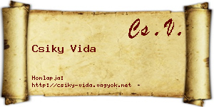 Csiky Vida névjegykártya